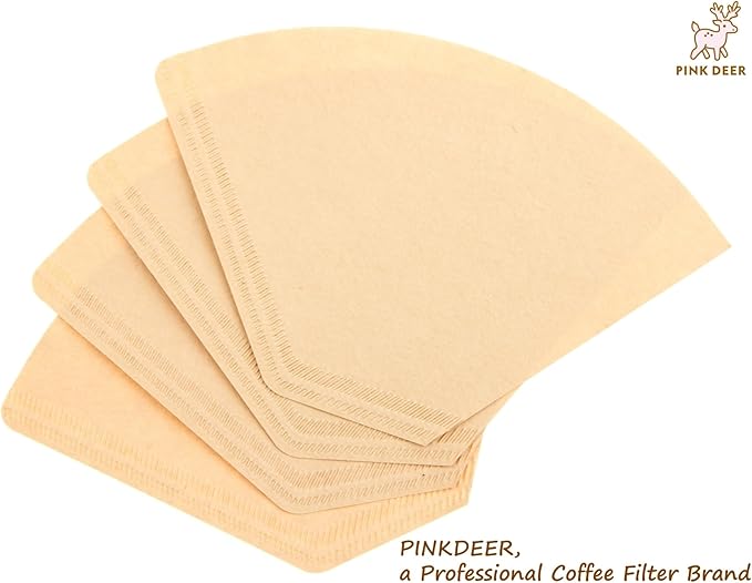 100 Count #4 Cone Coffee Filters 8-12 Cup, Natural Unbleached Paper, for Pour Over and Drip Coffee Maker