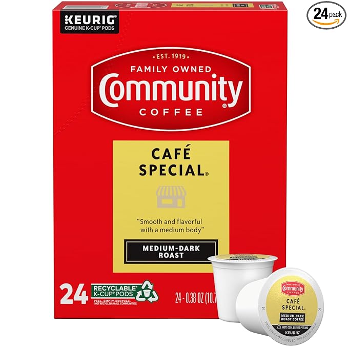 Community Coffee Café Special Medium Dark Roast, Single-Serve Keurig K-Cup Pods, 24 Count (Pack of 1)