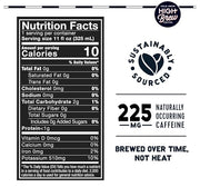 High Brew Coffee | Lightly Sweetened Cold Brew Iced Coffee with Pure Cane Sugar – 225 mg Natural Caffeine, Patiently Brewed, Never Heated. Low-Acid, Ready-to-Drink | 8 oz Can (Triple Shot Black)