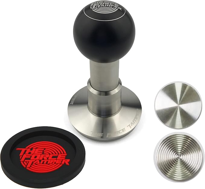 The Force Tamper Automatic Impact Coffee Tamper Adjustable Const Pressure and Autoleveling Extend Set New (Ball, 58.50mm)
