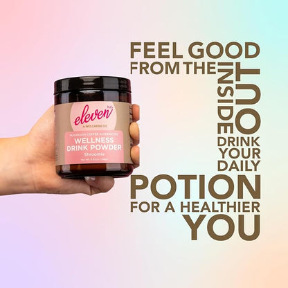 Eleven TLC, Shroomie Master Mind Mushroom Coffee Alternative, 7 Superfoods, Chaga, Reishi + Lion's Mane, Dandy Blend, Energy, Focus, 63 Servings