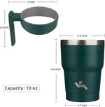 Load image into Gallery viewer, 10 oz Tumbler with Handle and 2 Straw 2 Lid, Insulated Water Bottle Stainless Steel Vacuum Cup Reusable Travel Mug,Army Green