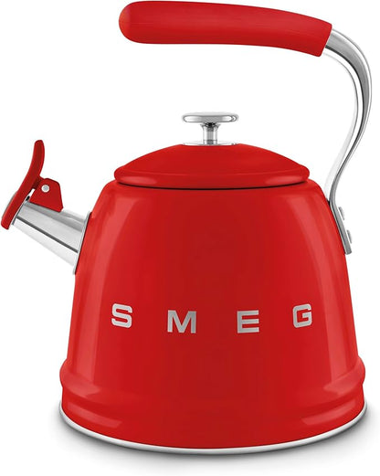 SMEG Retro Stovetop Whistling Kettle – 2.4Q (Red)