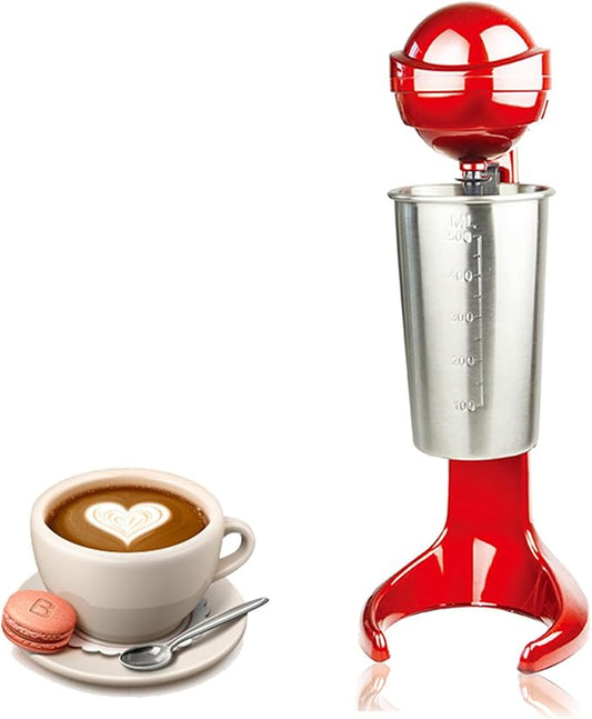 Electric Milkshake Maker Machine, 100W 2-Speed Milk Shake Mixer Machine with 17oz Stainless Steel Mixing Cup, Commercial Milkshake Blender & Drink Mixer for Home or Business(Red)