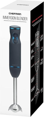 Load image into Gallery viewer, Chefman Immersion Stick Hand Blender with Stainless Steel Blades, Powerful Electric Ice Crushing 2-Speed Control Handheld Food Mixer, Purees, Smoothies, Shakes, Sauces &amp; Soups, Midnight Blue