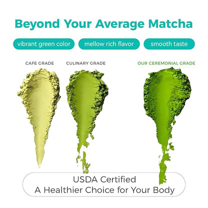 Emerail Organic Ceremonial Grade Matcha, Premium First Harvest Matcha Green Tea Powder, 100% Pure USDA-Certified, Sugar-Free Gluten-Free Vegan (40g / 1.4oz)
