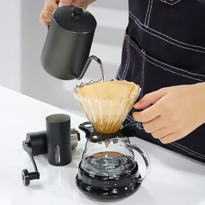 SOTECH Coffee Set Coffee Dripper Server Glass Sharing Pot Pour Over Coffee Kettle Coffee Grinder Coffee Maker Set for Home Outdoor