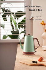 Load image into Gallery viewer, DmofwHi Gooseneck Electric Kettle(1.0L), 100% Stainless Steel BPA Free Classic Pour Over Coffee Kettle | Tea Kettle - Green