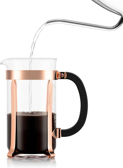 Bodum 34oz Chambord French Press Coffee Maker, High-Heat Borosilicate Glass, Stainless Steel, Copper – Made in Portugal