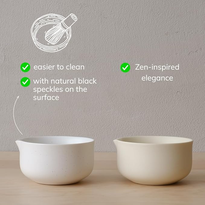 WENSHUO Matcha Kit - Premium Matcha Whisk Set with Traditional Bamboo Tools, Ideal Matcha Tea Set for Home (Matte White)