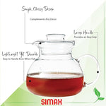 Load image into Gallery viewer, Simax Glass Teapot For Stovetop: Glass Tea Kettle For Stove Top - Tea Pots For Stove Top - Stovetop &amp; Microwave Safe Kettles For Boiling Water - Clear Glass Tea Pot With Spout -1 Quart/4 Cup Teapots