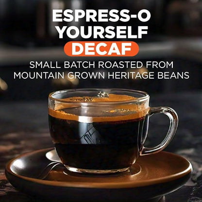 Maud's Decaf Espresso Roast Coffee Pods, 36 ct, Decaffeinated Dark Roast Recyclable Single Serve Pods – 100% Arabica Coffee, Compatible with Keurig K Cups Maker