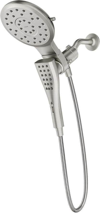 Moen Verso Spot Resist Nickel Round Rain Shower Head and Detachable Handshower Combination with Magnetix Docking System and 60-inch Metal Hose, 220C2SRN