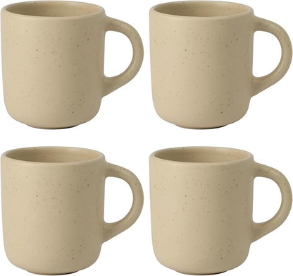 Bloomhouse - Two Time Oprah's Favorite Things Winner - Corsica Clay 4-Piece Mug Set – Cappuccino Cream Stoneware Coffee & Tea Cups, Durable Ceramic Drinkware