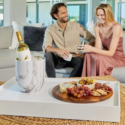 SNOWFOX Premium Vacuum Insulated Stainless Steel Ice Bucket with Lid/Tongs, Non-Rubber Bottom, Home Bar Accessories, Bartending Ice Buckets for Parties, Outdoor Entertaining Supplies, 3L, Steel