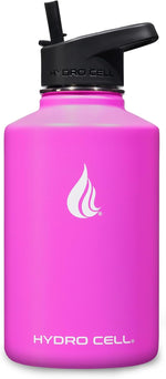 Load image into Gallery viewer, HYDRO CELL Stainless Steel Insulated Water Bottle with Straw - For Cold &amp; Hot Drinks - Metal Vacuum Flask with Screw Cap and Modern Leakproof Sport Thermos for Adults (Fuchsia 64oz)