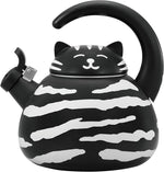 Load image into Gallery viewer, Whistling Tea Kettle for Stove Top Enamel on Steel Teakettle, Supreme Housewares Black Cat Design Teapot Water Kettle Cute Kitchen Accessories Teteras (2.1 Quart, Black Cat)