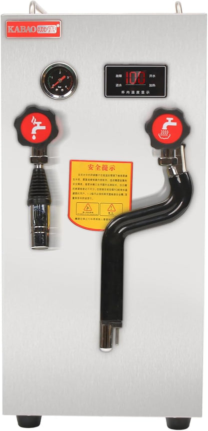 110V 2500W Commercial Milk Frother,8L/ 2.1Gal Full-Automatic Steam Boiling Water Frothing Machine with LED Display, Milk Foam Maker for Espresso Coffee Tea Dessert Shop Hotel (US Stock)