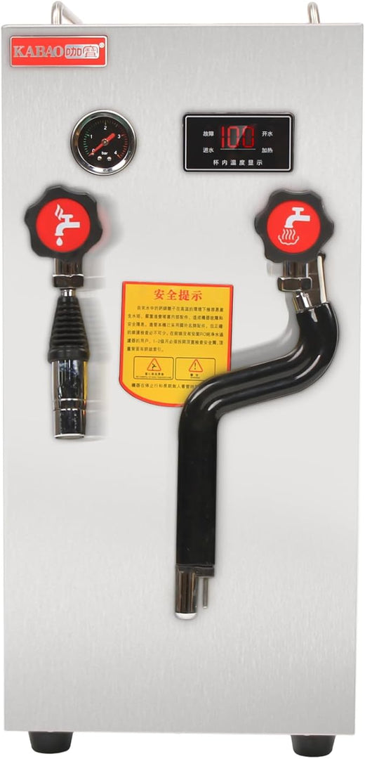 110V 2500W Commercial Milk Frother,8L/ 2.1Gal Full-Automatic Steam Boiling Water Frothing Machine with LED Display, Milk Foam Maker for Espresso Coffee Tea Dessert Shop Hotel (US Stock)