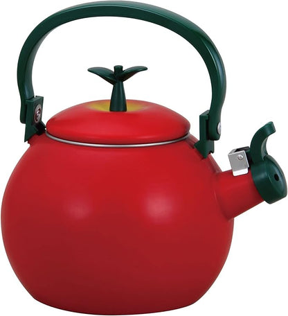 UPware Enamel on Steel Whistling Tea Kettle, Stovetop Teakettle (1.6 Quart, Apple)