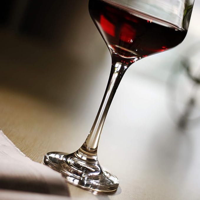 LFLYCIAL Wine Glasses Set of 4,Durable Red Wine Glasses for Bordeaux/Cabernet,Thick Resistant White Wine Glass for Housewarming,Wedding,Anniversary,15oz