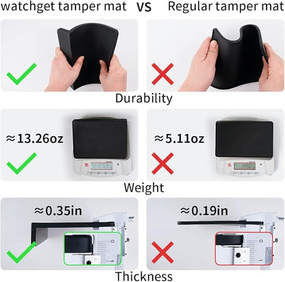 watchget Espresso Tamping Mat, Coffee Tamper Mat, Black Food Grade Silicone Pad, 8Inch X 6Inch Coffee Tamping Mat, Portafilter Mat For Barista Espresso Machine Accessory, Waterproof and Heat Resistant