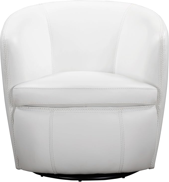 Parker Living Barolo - Snow 100% Italian Leather Swivel Club Chair