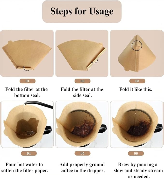 100 Count Cone Coffee Filters #4,Natural Unbleached Coffee Filters 8-12 Cup, Fits Disposable Paper Filters for Ninja, Mr. Coffee, Hamilton Beach, Melitta, Pour Over & Drip Machines