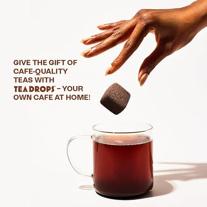 Tea Drops 30 Bulk Pack Organic Chocolate Earl Grey Bagless Tea - Loose Leaf, Lightly Sweetened, On-The-Go. Plastic-Free - Iced or Hot Tea