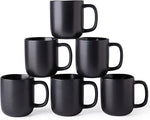 Load image into Gallery viewer, AmorArc 14oz Coffee Mugs Set of 6, Ceramic Coffee Mugs with Large Handle &amp; Wavy Rim for Latte/Hot Cocoa/Tea, Stylish Coffee Mugs for Men Women. Oven,Dishwasher&amp;Microwave Safe, Matte Black