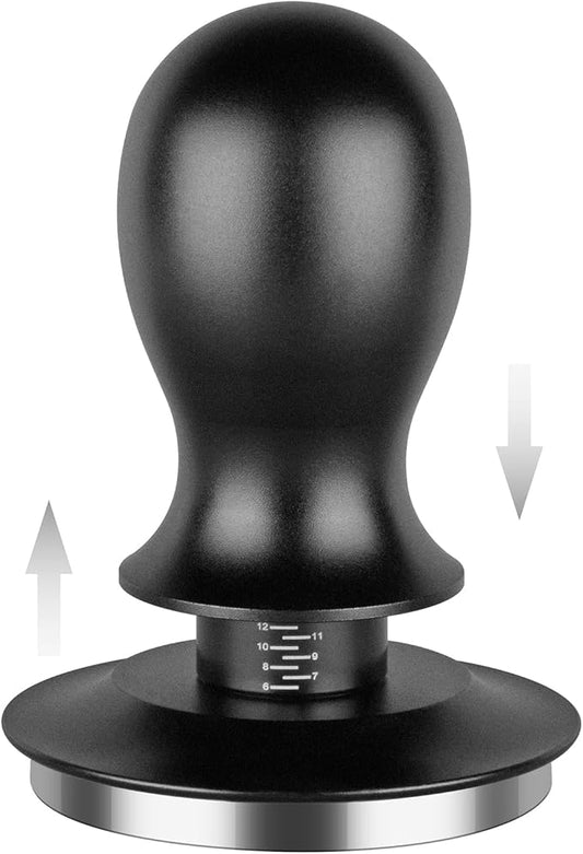 Calibrated Spring Loaded Coffee Tamper for Espresso Machine - Essential Espresso Tool for Perfect Tamping Results - Fits Portafilter Baskets(51mm, Black)