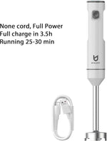 Load image into Gallery viewer, Cordless Hand Blender, UTALENT Variable Speed Immersion Blender handheld Rechargeable, with USB-C Charging Cable, Egg Whisk, for Smoothies, Milkshakes, Hummus and Soups – White