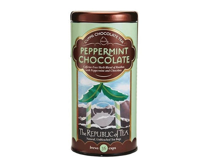 The Republic of Tea – Peppermint Cuppa Chocolate Tea Bags, Low-Caffeine, 36 Servings