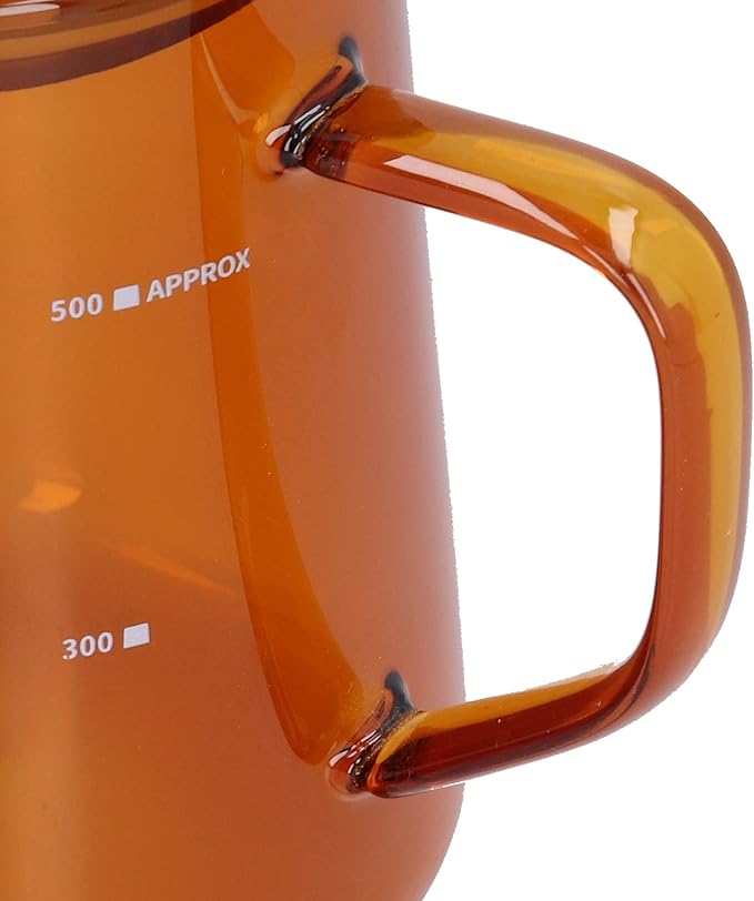 Glass Coffee Server, 500ml Coffee Pour over Carafe Pour over Coffee Pot Coffee Glass Pot with Wooden Lid for Home Office(Brown)