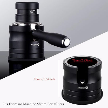Coffee Portafilter Holder| Espresso Tamper Stand| Aluminum Alloy Espresso Holder| With Non-slip Base| Suitable For Most 58mm Coffee Machin Portafilter| (58mm, Black)