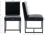 CIMOTA Black Modern Dining Chairs Set of 4, Leather Dining Room Chairs Upholstered Armless Guest Side Chair with Black Base for Dining Room/Kitchen, 4PCS