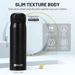 Load image into Gallery viewer, 17 oz / 500 ml Insulated Water Bottle, Stainless Steel Thermo Coffee Travel Mug, Thermal Cup with Snap Flip Lid, BPA Free for Hot and Cold Drinking, Black