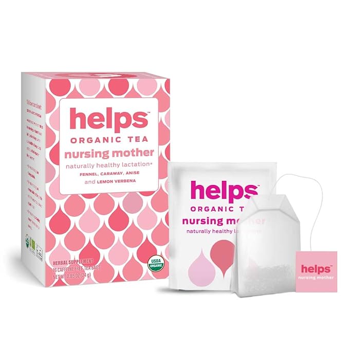 HELPS TEAS | Helps Nursing Mother Tea | Organic herbal blend of fennel, caraway, anise and lemon verbena that will help you during your breastfeeding period | 16 Tea Bags |