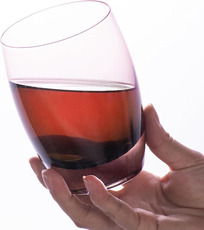 KAMMAK Purple Whiskey Glasses Set, 12.82 oz (380 ml) Old Fashioned Tumbler with Delicate Rim, Thick Heavy Bottom Glass & Seamless Design for Scotch, Bourbon, Cocktails