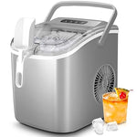Load image into Gallery viewer, Crzoe Countertop Ice Maker Machine with Handle,26Lbs/24H,9 Cubes Ready in 6 Mins,Self-Cleaning Function with Ice Scoop and Basket for Home/Office(Grey)