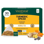 Load image into Gallery viewer, VAHDAM, Turmeric Spice Herbal Tea Bags (30 Count) Caffeine Free, Non GMO, Gluten Free | 100% Pure Herbal Tisane - Savory &amp; Spicy | Individually Wrapped Pyramid Tea Bags | Direct from Source