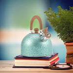 Load image into Gallery viewer, Hemoton Whistling Tea Kettle for Stovetop Stainless Steel Tea Pot Kettles Water Kettle Stove Coffee Kettle with Cool Grip Ergonomic Handle for Boiling Water 2L Green
