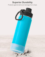Load image into Gallery viewer, koodee Insulated Water Bottle, 22 oz Stainless Steel Double Wall Vacuum Wide Mouth Sport Bottle with Leakproof Spout Lid (Sky Blue)