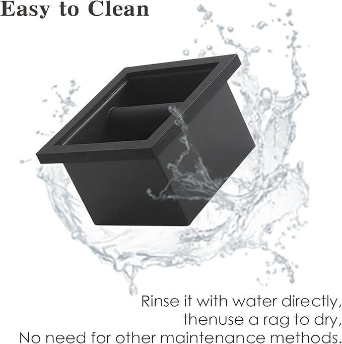 Stainless Steel Coffee Ground Knock Box Chute, Built-in Desktop Waste Bucket, Bottomless Knocking Residue Box