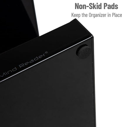 Mind Reader Coffee Tea Utensil and Condiment Station, Countertop Organizer, Coffee Bar, Kitchen, 6"L x 9"W x 16"H, Black