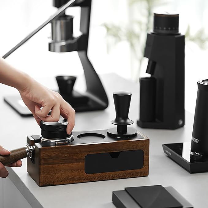 MHW-3BOMBER Tamper Tool Espresso 58mm, Coffee Tamper with Spring Loaded, Auto-rebound, 58.35mm Espresso Press Tamper Tool for 58mm Espresso Machine, Auto-Leveling Tamper without Tilting,T6101-OS