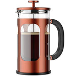 Load image into Gallery viewer, Veken French Press Coffee Maker 34oz 1 L, Heat Resistant Thickened Borosilicate Glass, No Plastic Touching Cafe, Stainless Steel Brewer, Cold Brew Cafetera Teapot for Kitchen Travel Camping, Copper