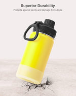 Load image into Gallery viewer, koodee Small Water Bottle for School-12 oz Stainless Steel Triple Wall Vacuum Insulated Wide Mouth Bottle with Leakproof Spout Lid (Yellow)