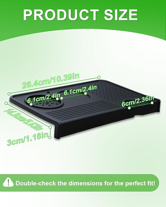 Upgraded Silicone Tamping Mat & Coffee Brush, Durable Tamper Mat Counter Pad, Espresso Machines Acceessories for Home Baristas, Espresso Tamping Station - Black