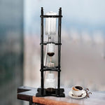Load image into Gallery viewer, Cold Brew Drip Coffee Maker, 2500ml/84.54oz Ice Coffee Brewer Machine Dripper Pot Cold-Drip Coffee Tower with Glass Container Wood Stand for Home Office